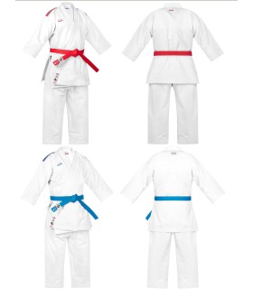 Karategi Kamikaze PREMIER-KATA WKF REVERSÍVEL, Ombros bordados em vermelho e azul