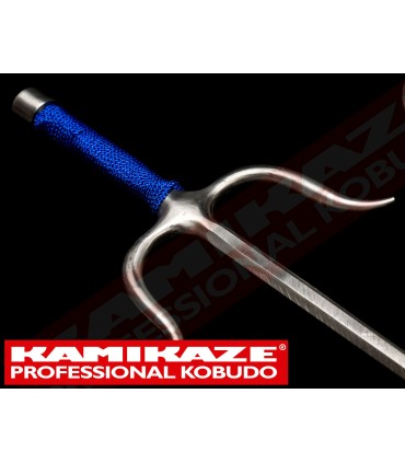 SAI KAMIKAZE PROFESSIONAL KOBUDO, acier inoxydable, octogonal, poignée corde couleur bleue , vendu par paire