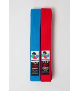 Pack cinturones Shureido para Kata (BST). Pack rojo más azul.