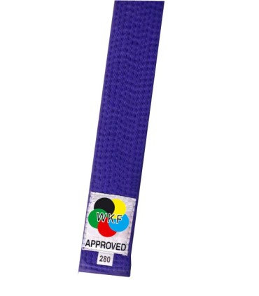 Cintura da competizione KAMIKAZE blu cottone, omologata WKF/FMK 3½