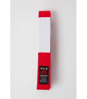 Cinturón Shureido rojo y blanco especial para SEXTO DAN